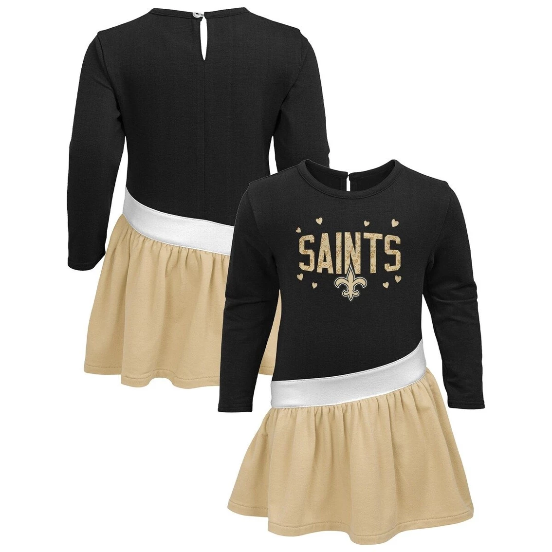 Best Sale π Outerstuff π§ Girls Infant Black/Gold New Orleans Saints Heart To Heart Jersey Tri-Blend π Dress π