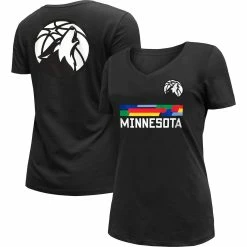 Brand new π Women's New Era Black Minnesota Timberwolves 2022/23 City Edition V-Neck T-Shirt π€©
