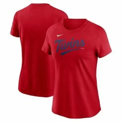 Promo 👏 Women's Nike Red Minnesota Twins 2023 Wordmark T-Shirt 🎉