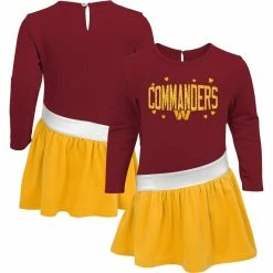 Cheapest 😉 Outerstuff 👧 Girls Infant Burgundy/Gold Washington Commanders Heart To Heart Jersey Tri-Blend 👗 Dress 😀