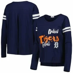 Buy 🧨 Women's Touch Navy Detroit Tigers Free Agent Long Sleeve T-Shirt ⌛
