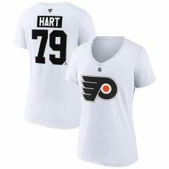 Budget 🤩 Women's Fanatics Branded Carter Hart White Philadelphia Flyers Special Edition 2.0 Name & Number V-Neck T-Shirt ✨