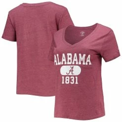 Buy ✔️ Women's League Collegiate Wear Heathered Crimson Alabama Crimson Tide Intramural Boyfriend Tri-Blend V-Neck T-Shirt 🔔