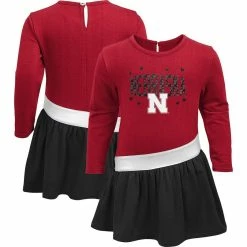 Discount ✨ Outerstuff 👧 Girls Preschool Scarlet Nebraska Huskers Heart To Heart French Terry 👗 Dress ✔️