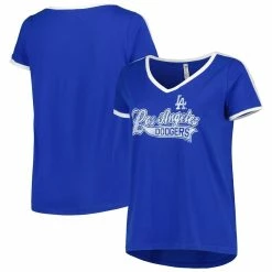 Deals 👍 Women's Soft As A Grape Royal Los Angeles Dodgers Plus Size V-Neck T-Shirt 🥰