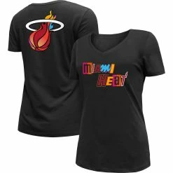 Budget π₯ Women's New Era Black Miami Heat 2022/23 City Edition V-Neck T-Shirt β