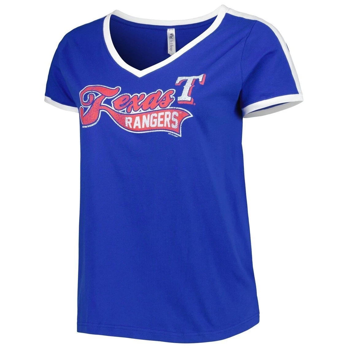 Top 10 π Women's Soft As A Grape Royal Texas Rangers Plus Size V-Neck T-Shirt β - Image 3